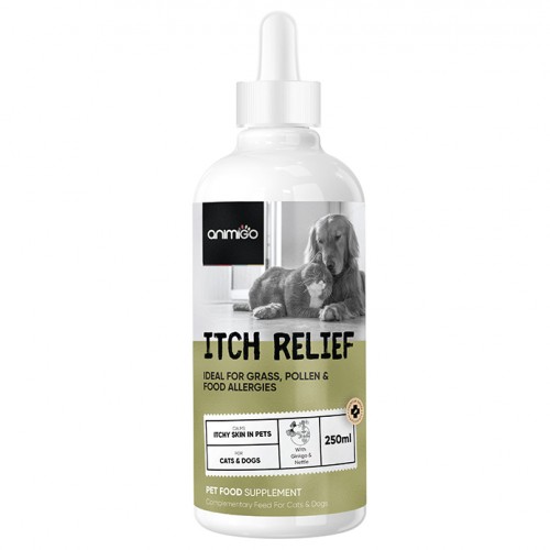 Dog Itchy Skin Liquid - 250 ml - Helps To Take Care of Your Pets Skin & Coat - Animigo